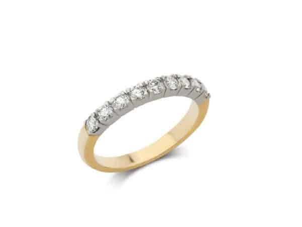 Yellow & White 7 Stone Brilliant Cut Diamond Ring