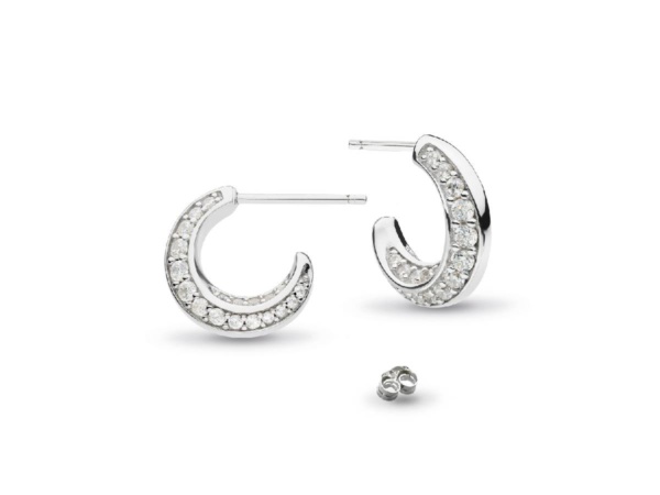 Bevel Cirque Pavé Hoop Earrings