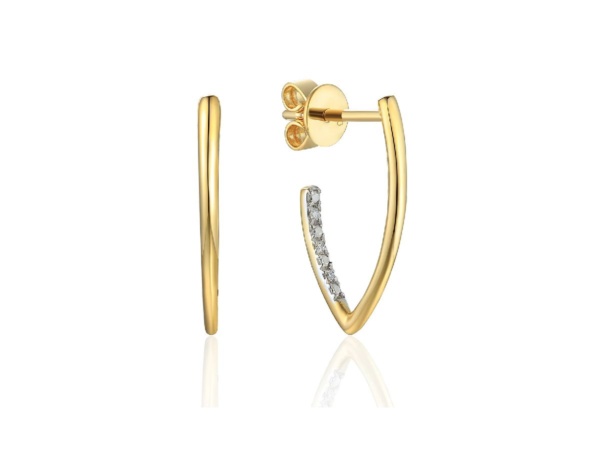 18ct Yellow Gold and Diamond Hoop Earrings