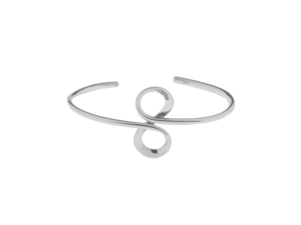 Silver Portrait Figure of 8 Torque Bangle