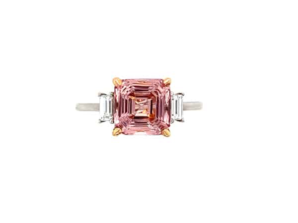 18ct White and Rose Gold Morganite and Diamond Ring