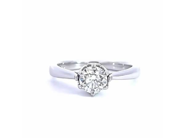 18ct White Gold Solitaire Certified Diamond Ring