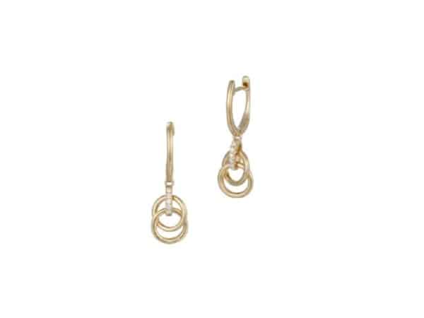 18ct Gold and Diamond Circle Earrings