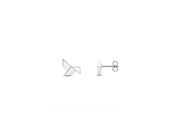 9ct White Gold Origami Stud Earrings