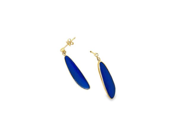 9ct Freeform Opal Doublet and Diamond Drops