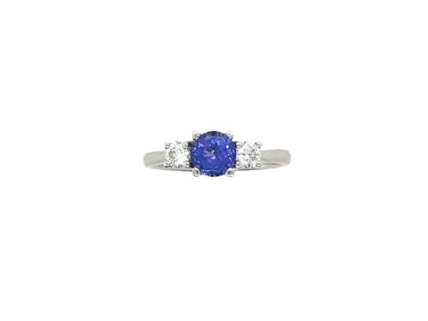 18ct Three Stone Diamond & Tanzanite Ring