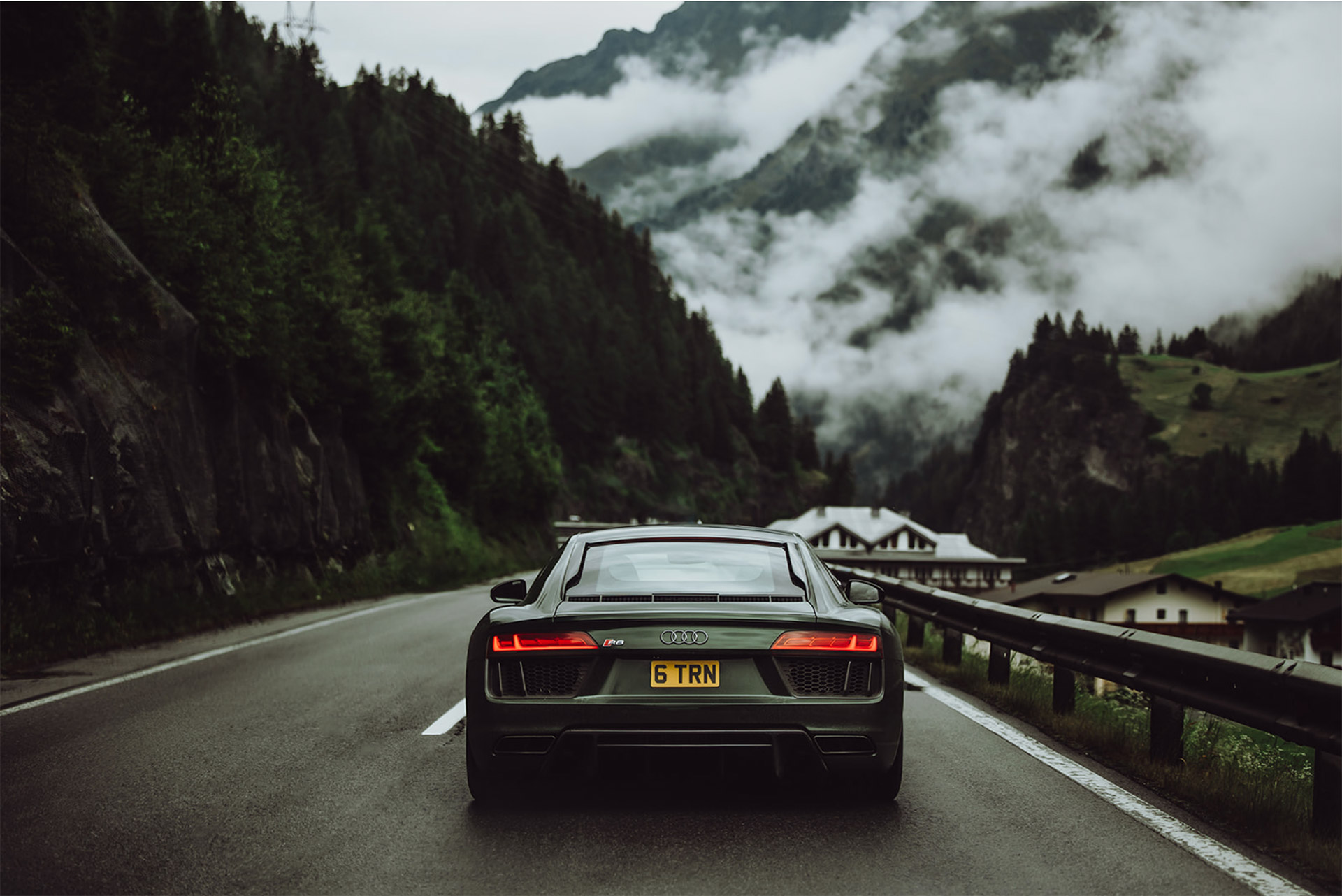 Audi R8 in Mountains