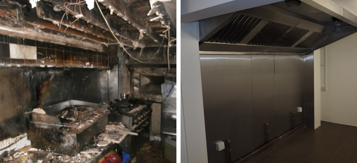 Fire Damage before & after