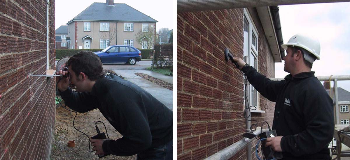 Left: Endoscope Survey / Right: Cavity Wall Tie Detector