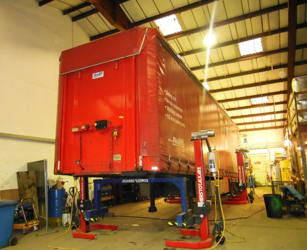 Trailer under maintenance