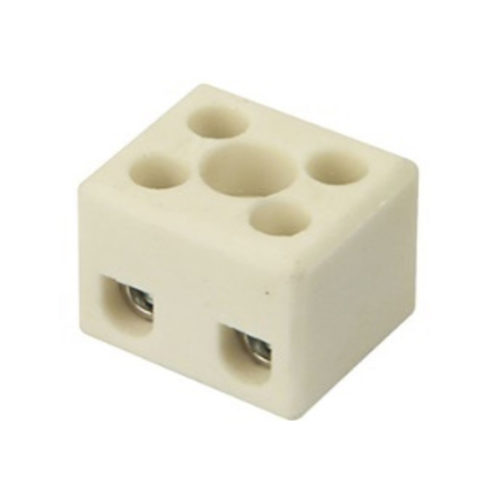Ceramic Terminal Blocks, 2 Pole, 57A/750V (DESTB-1002-W)
