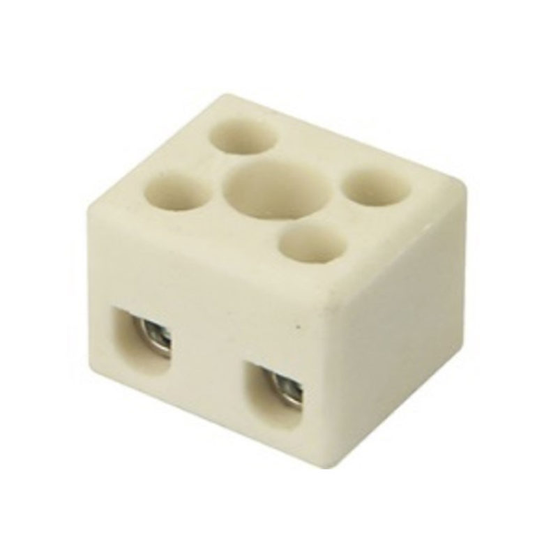 Ceramic Terminal Blocks, 2 Pole, 41A/750V (DESTB-0402-W)