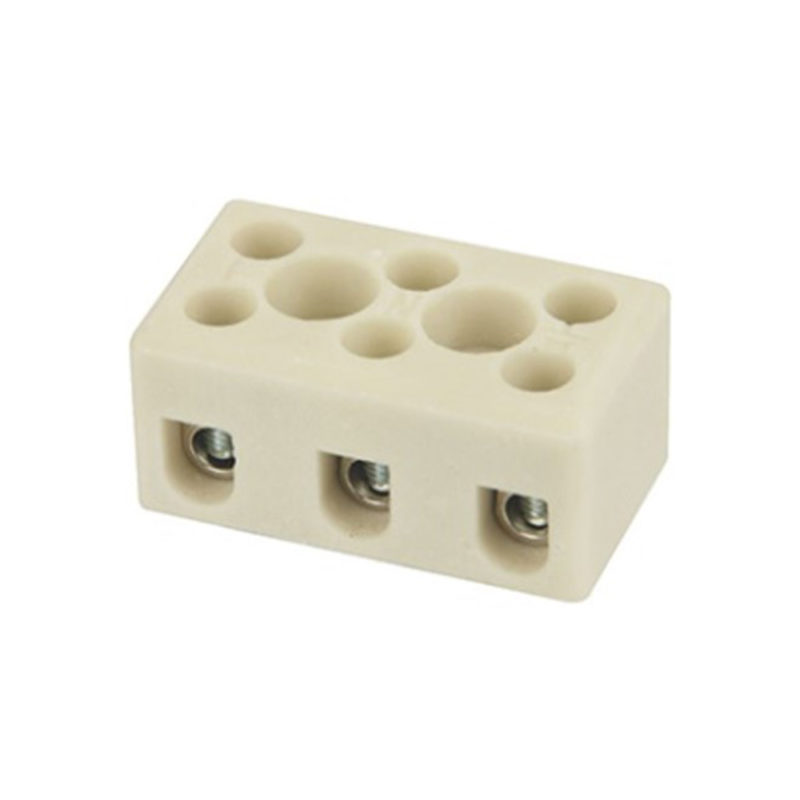 Ceramic Terminal Blocks, 3 Pole, 41A/750V (DESTB-0403-W)