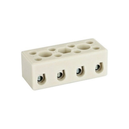 Ceramic Terminal Blocks, 4 Pole, 41A/750V (DESTB-0404-W)