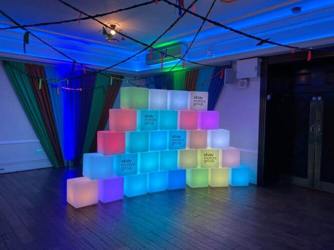 Branded Light Up Cube Wall