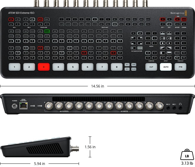 Blackmagic ATEM SDI Extreme Video Switcher & Preview Screens for