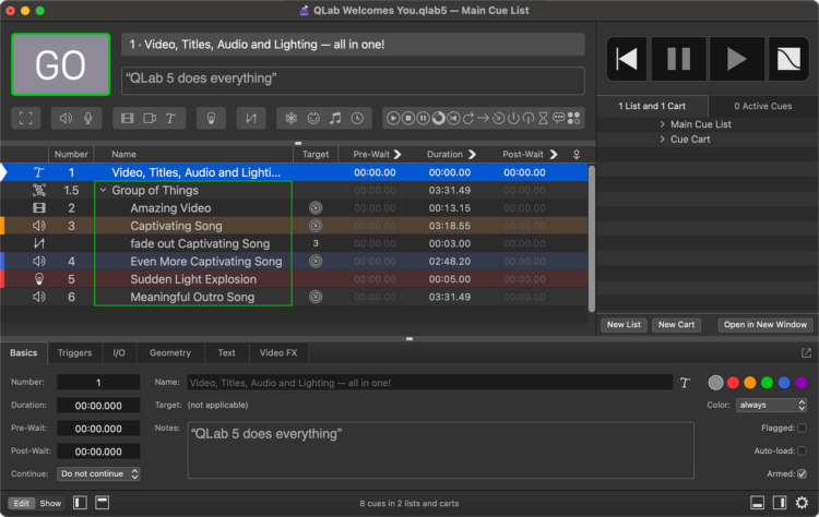 Event Qlab Show Control Software