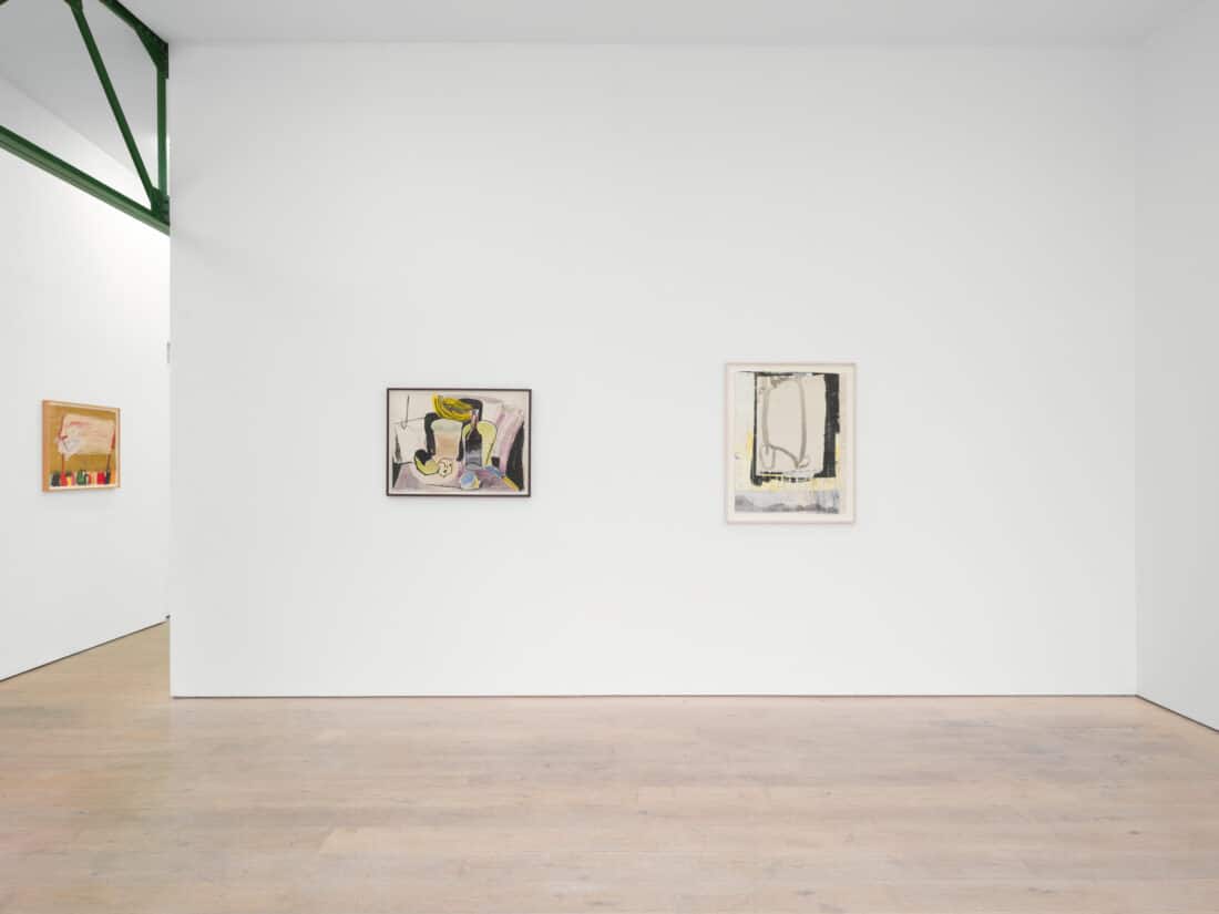 Installation views of Searching Minds: Carole Gibbons, Roy Oxlade, Max Wade at Sid Motion Gallery