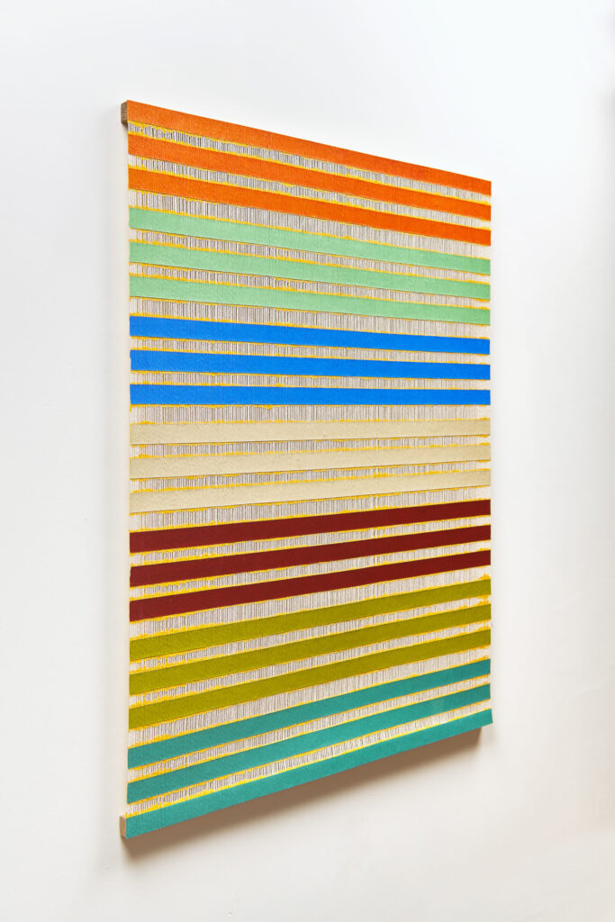 Brandon Logan_Cristina's Bar_2025_acrylic and string_128 x 95.5 cm_Photograph John McKenzie_IG 2507313469_SIDE VIEW_PRESS