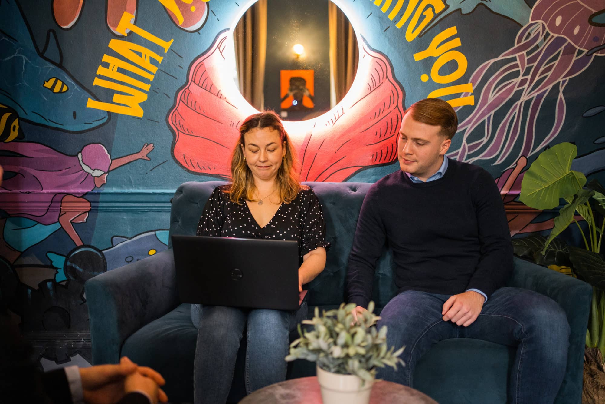 BAND Employees on sofa