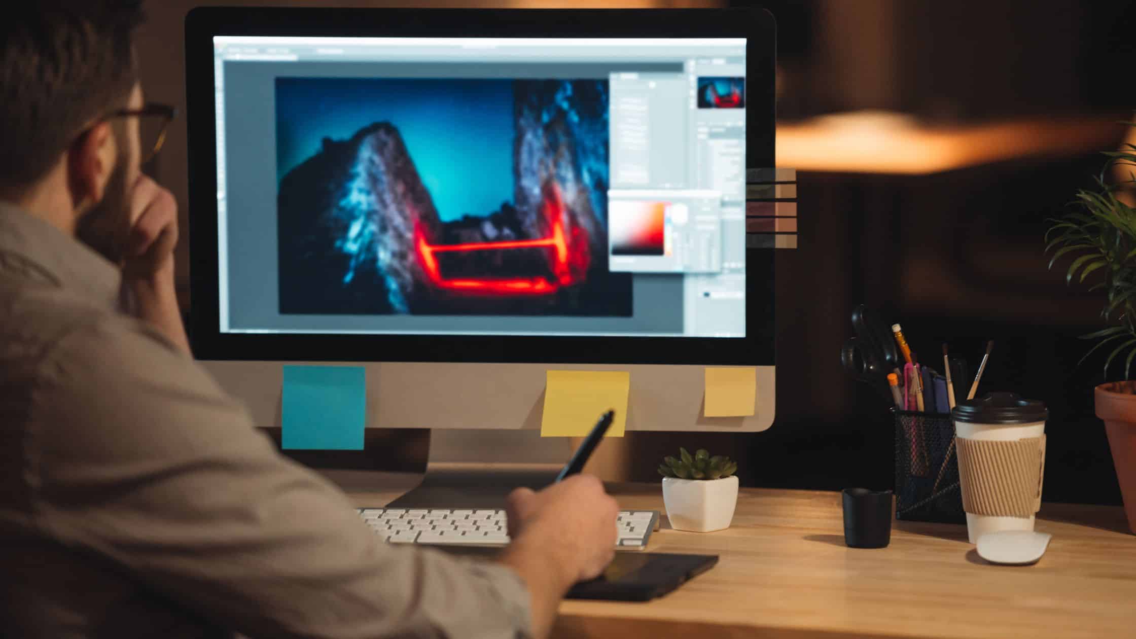 creative person at his desk