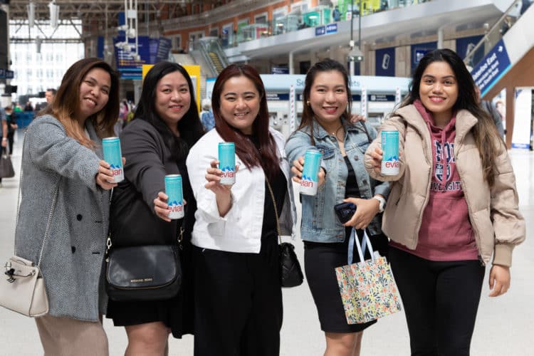 Evian sparkling sampling waterloo